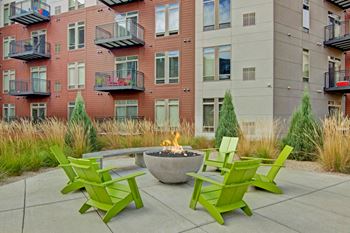 Covington outdoor deck with firepit