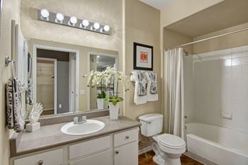 Soaking tub with shower