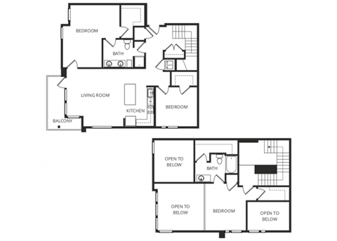 Floor plan for 2 beds, 2 baths, 1788 sqft