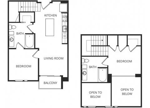 Floor plan for 2 beds, 2 baths, 1008 sqft