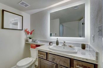 Backlit vanity mirrors
