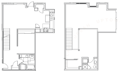 Floor plan for 2 beds, 2 baths, 1368 sqft