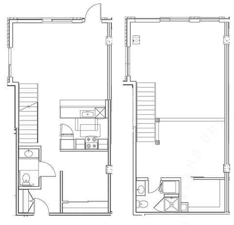 Floor plan for 2 beds, 2 baths, 1164 sqft
