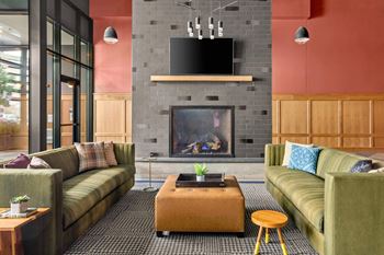 Lobby fireplace