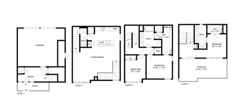 Floor plan for 3 beds, 2 baths, 2243 sqft