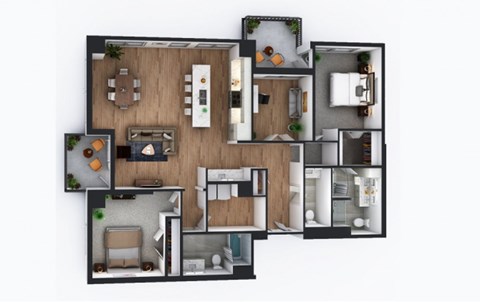 Floor plan for 2 beds, 2.5 baths, 1782 sqft