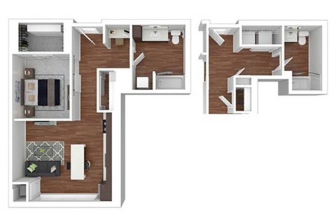 Floor plan for studio, 658 sqft
