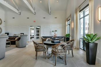 Clubhouse with conversational seating and game tables