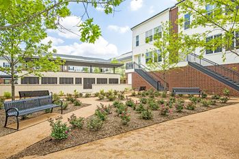 Serenity garden with bench seating