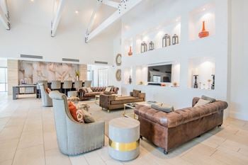 Clubhouse with conversational seating and game tables