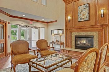 Stoneleigh clubhouse with fireplace
