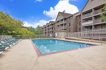 Town centre outdoor poolside view