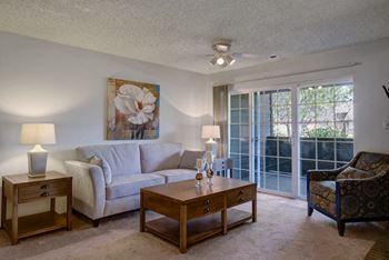 Windtree living room with balcony