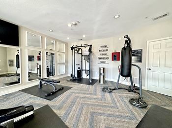 Fitness center with bay view