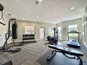 Fitness center with bay view