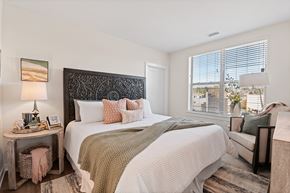 Bala Cynwyd apartment for rent - Cozy bedroom with large window and queen size bed in luxury Main Line apartment