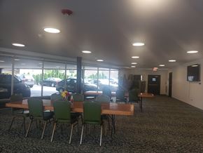 Forest Park apartment for rent - A conference room with a long table and chairs.