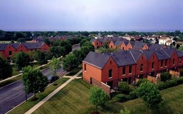 Arlington Heights apartment for rent - A large housing development with red brick houses.