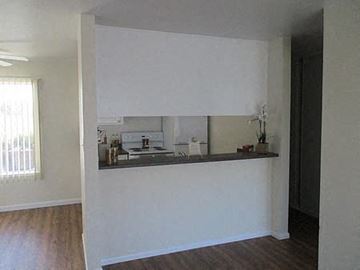 San Jose apartment for rent - a kitchen with a counter and a stove and a