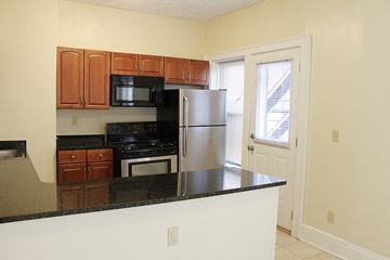 Cleveland Heights apartment for rent - a kitchen with a counter top and a refrigerator