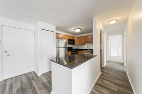 Chardon apartment for rent - Entryway and Renovated Kitchen with Plank Flooring