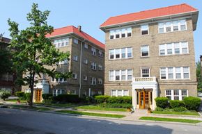Cleveland Heights apartment for rent - a view of two apartment buildings on the side of a street
