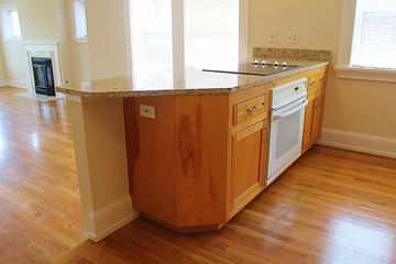 Cleveland Heights apartment for rent - a kitchen with a granite counter top and a stove