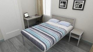 Bedroom with workspace