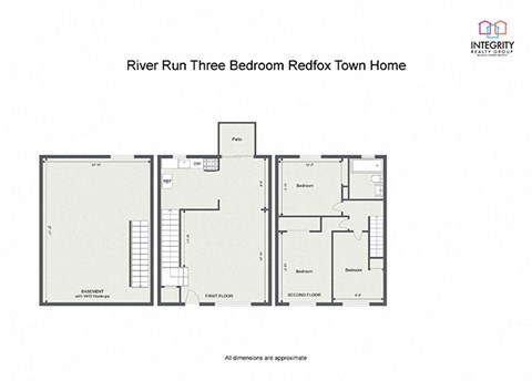 Floor plan for 3 beds, 1 bath, 1090 sqft