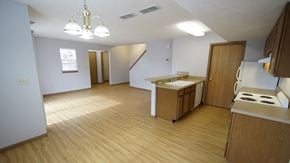 Wadsworth townhouse for rent - an empty kitchen and living room in an empty house