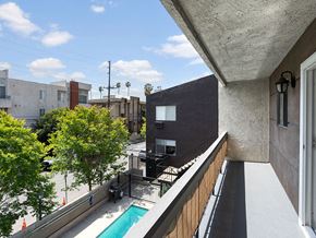 Los Angeles apartment for rent - Private balcony overlooking community pool.