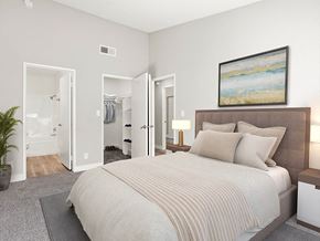 Reseda apartment for rent - Carpeted bedroom with private bathroom.