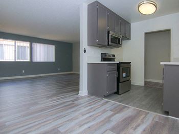 Hardwood floors throughout living and dining room
