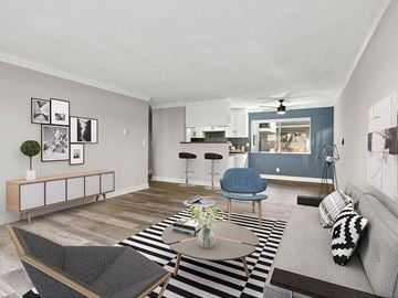 Los Angeles apartment for rent - a living room with a couch and a table
