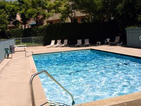 Sylmar apartment for rent - Beautiful community pool with lounging area.