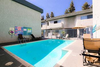 Community pool in courtyard