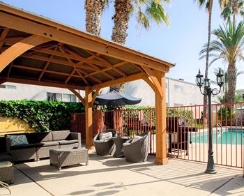Bbqs & gazebo near pools