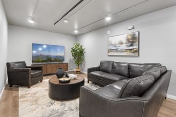 Mitchell apartment for rent - A living room with a couch, chair, and a painting on the wall.