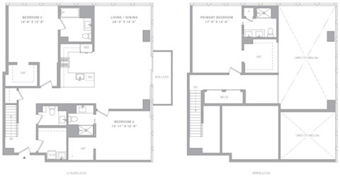 Floor plan for 3 beds, 3.5 baths, 1862 sqft