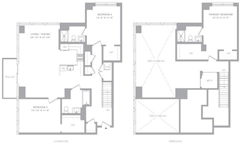 Floor plan for 3 beds, 3 baths, 1672 sqft