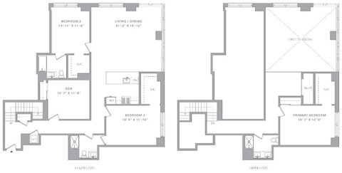 Floor plan for 3 beds, 3 baths, 1943 sqft