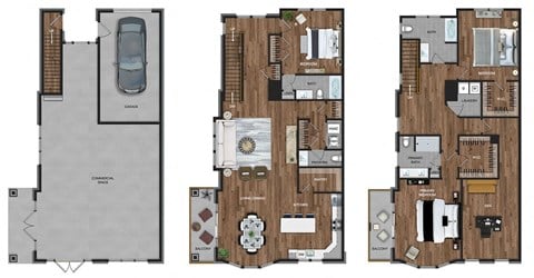 Floor plan for 3 beds, 3.5 baths, 3099 sqft