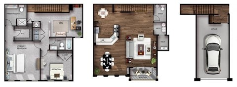 Floor plan for 2 beds, 2.5 baths, 1920 sqft