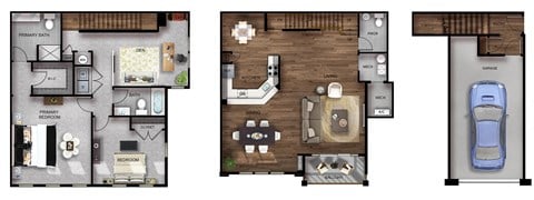 Floor plan for 2 beds, 2.5 baths, 1920 sqft