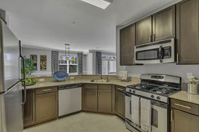 West Windsor apartment for rent - Interior Photo of the model at Princeton Terrace at West Windsor showing the kitchen with beautiful cabinets and countertop, along with stainless steel appliances