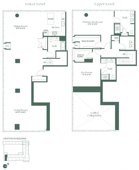 Floor plan for 2 beds, 3 baths, 2940 sqft