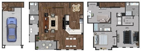 Floor plan for 3 beds, 2.5 baths, 1730 sqft