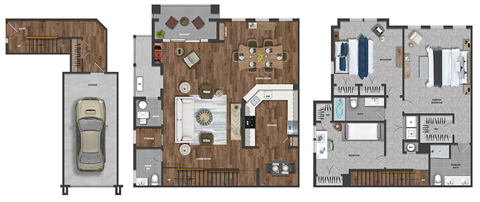 Floor plan for 3 beds, 2.5 baths, 2122 sqft
