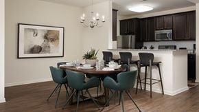 Bound Brook apartment for rent - A dining room with a table set for six people.