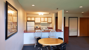 Oakdale apartment for rent - a kitchen and dining room with a table and chairs